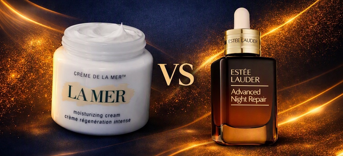 La Mer cream vs Estée Lauder ANR serum comparison image